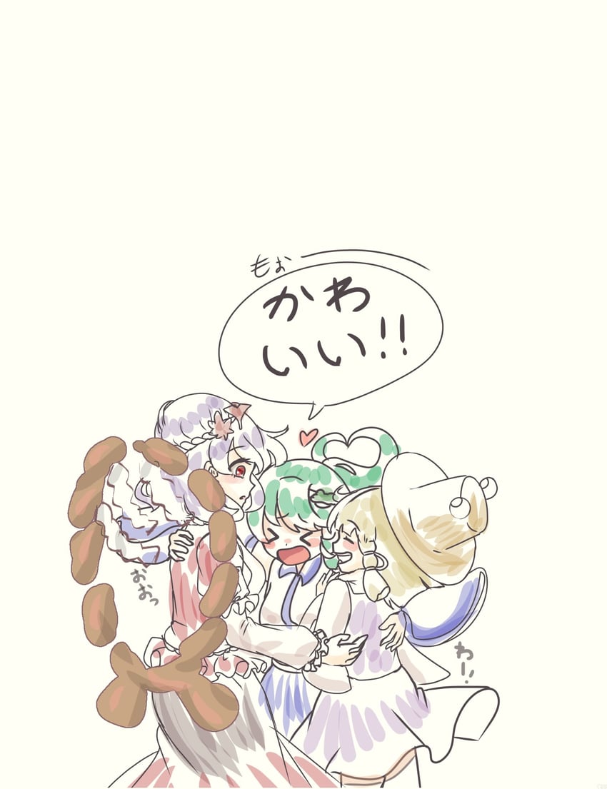kochiya sanae, moriya suwako, and yasaka kanako (touhou) drawn by suna_sen
