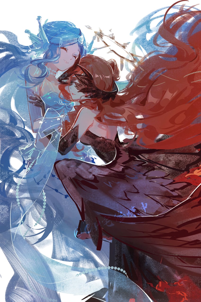 snowy ballad and crimson feather (nikki and 1 more) drawn by cat_princess