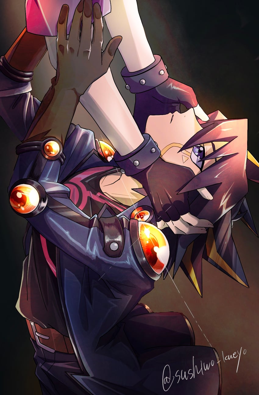 fudo yusei and kiryu kyosuke (yu-gi-oh! and 1 more) drawn by tokiwajing