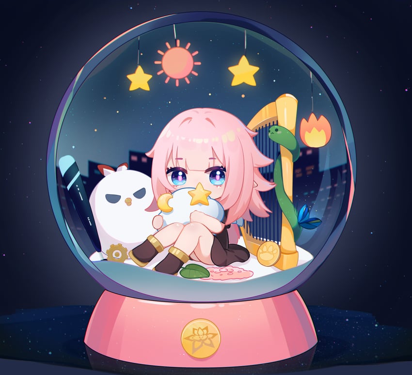 elysia and jingwei (honkai and 1 more) drawn by huang_tie_lin