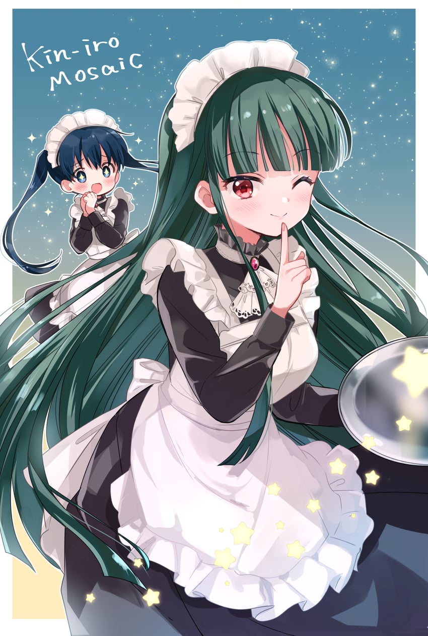 komichi aya and oomiya isami (kin-iro mosaic) drawn by hara_yui