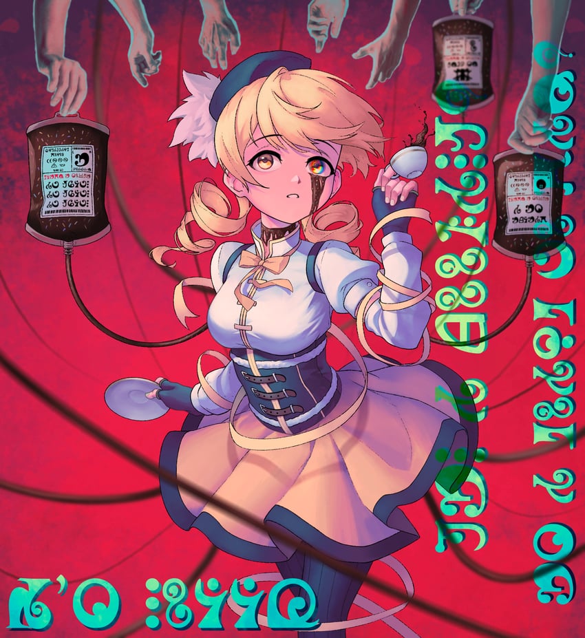 tomoe mami and charlotte (mahou shoujo madoka magica) drawn by 2doeda4u
