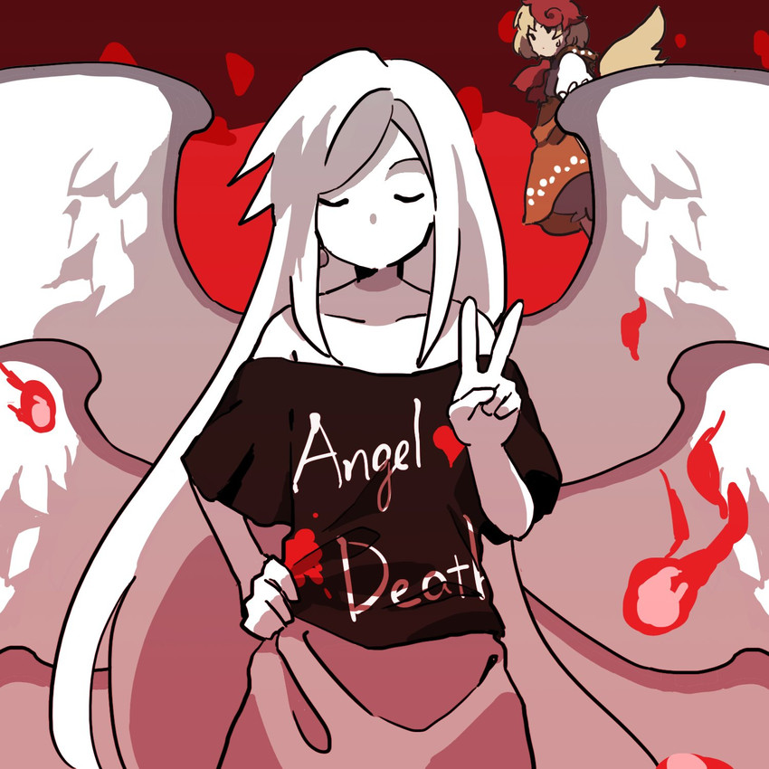 hecatia lapislazuli, niwatari kutaka, and sariel (touhou) drawn by kaigen_1025