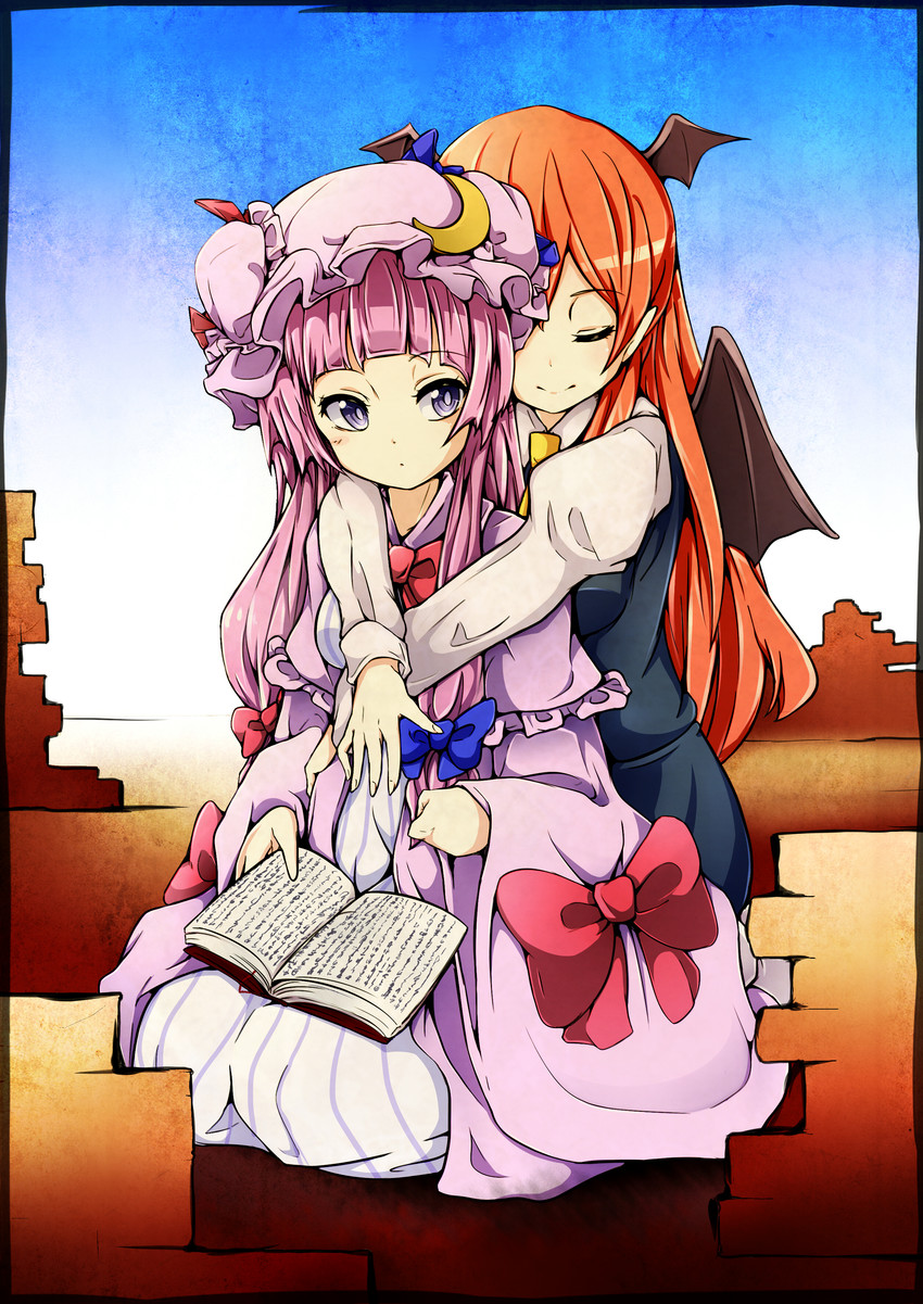 patchouli knowledge and koakuma (touhou) drawn by baba_(baba_seimaijo)