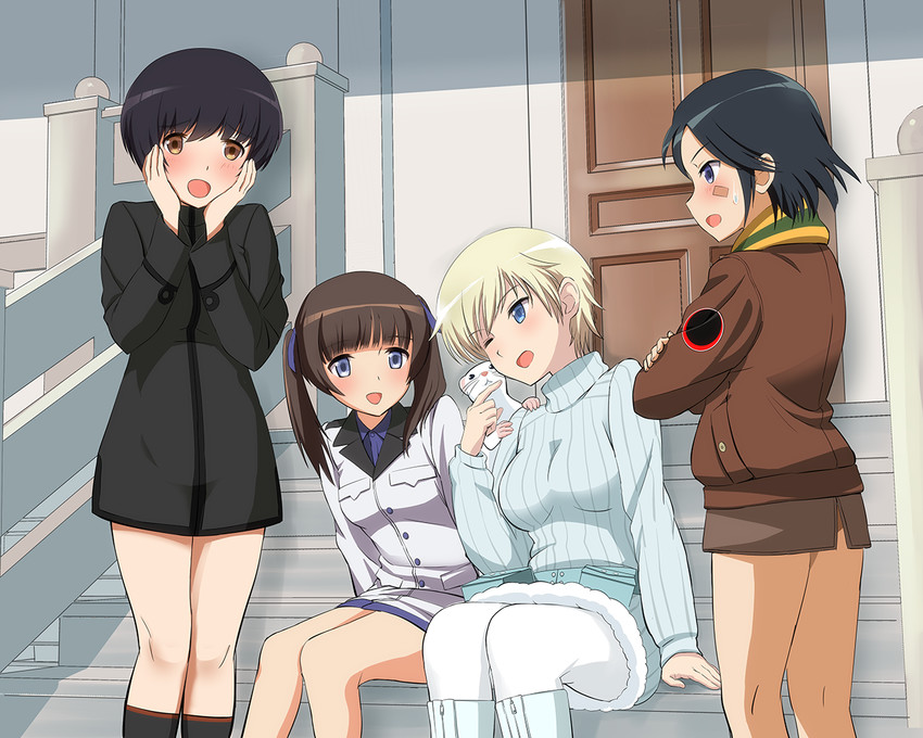 nikka edvardine katajainen, kanno naoe, shimohara sadako, and georgette lemare (world witches series and 1 more) drawn by kaneko_(novram58)