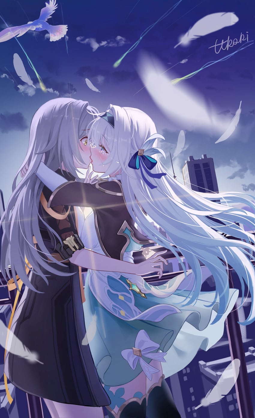 trailblazer, firefly, and stelle (honkai and 1 more) drawn by ttkaki