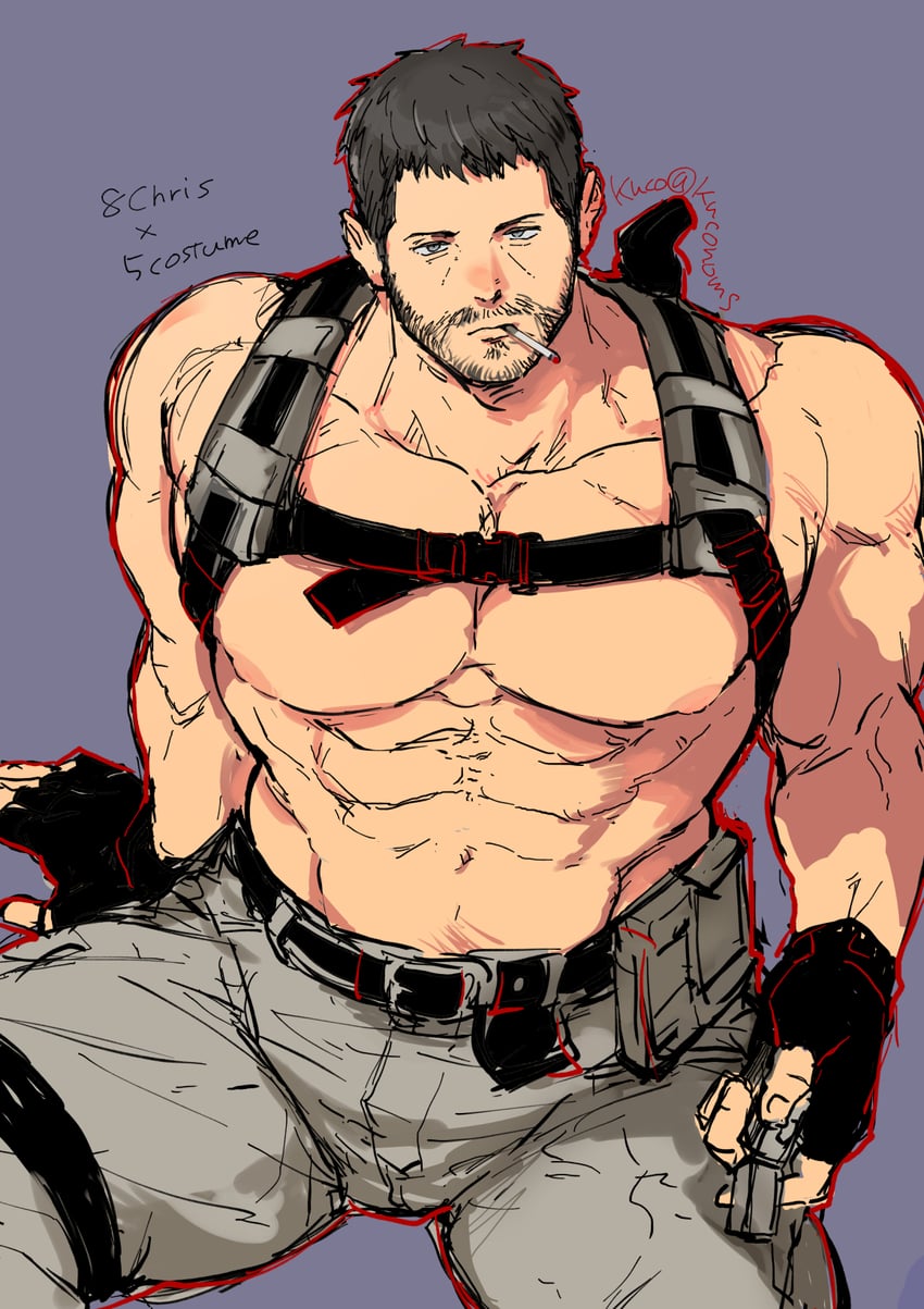 chris redfield (resident evil and 1 more) drawn by kuconoms