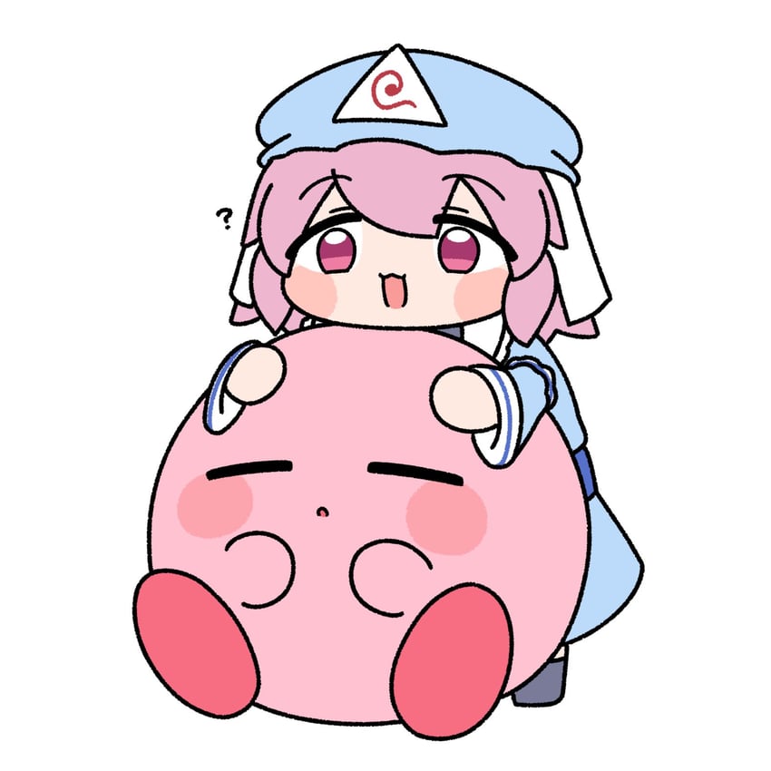 saigyouji yuyuko and kirby (touhou and 1 more) drawn by y75zei