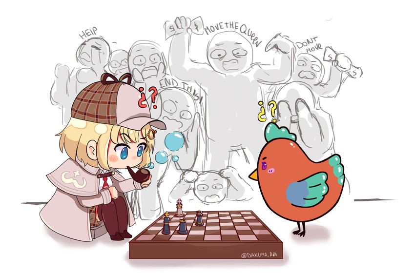 takanashi kiara and watson amelia (hololive and 1 more) drawn by dakuma