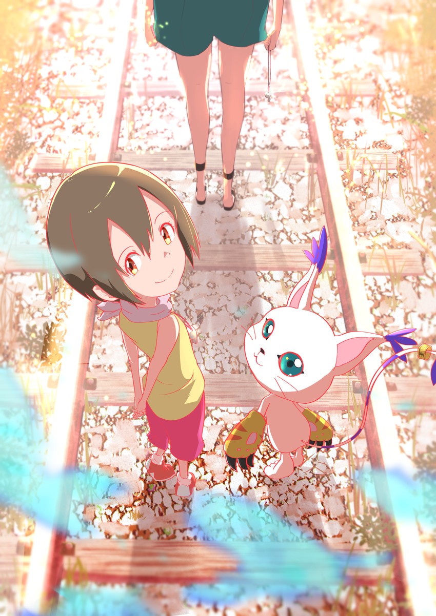 yagami hikari and tailmon (digimon and 2 more) drawn by pre_sktch