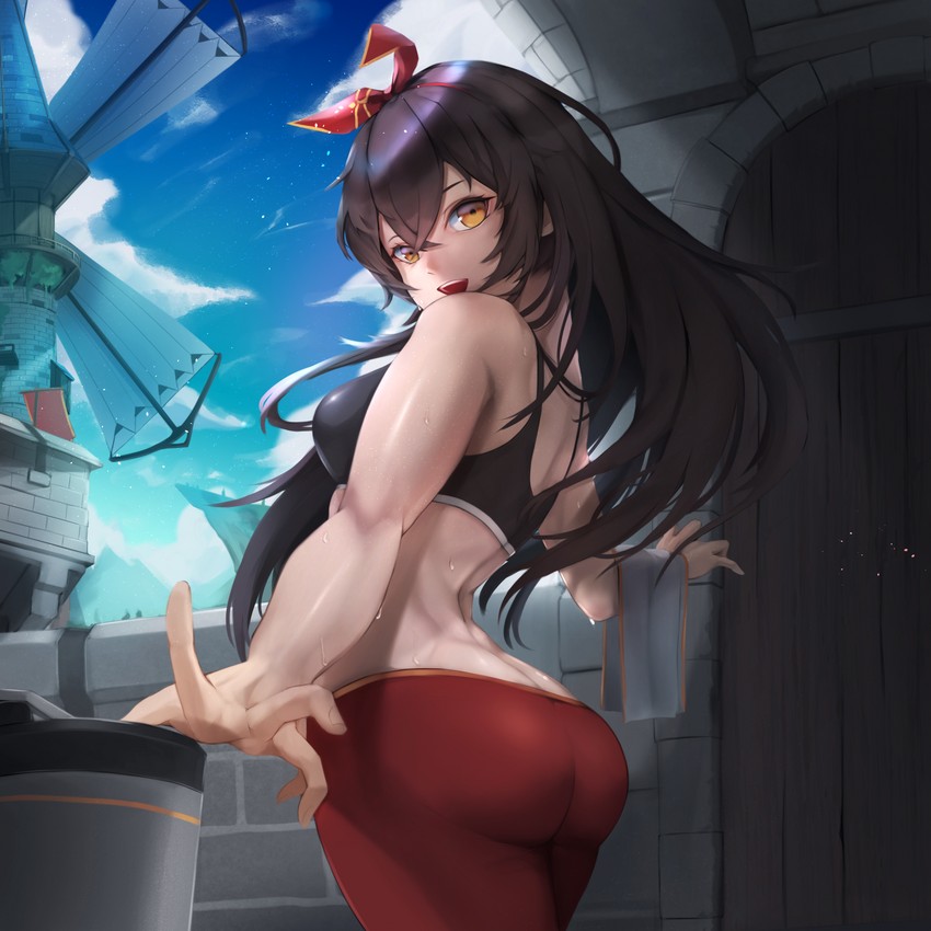 amber (genshin impact) drawn by sonaworld