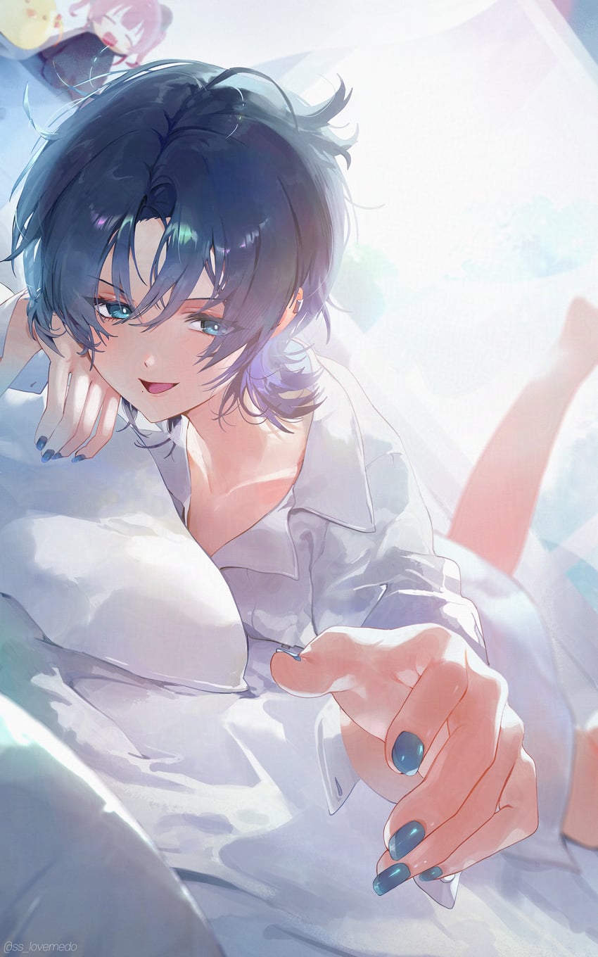 houshou marine, hiodoshi ao, and houshou kumarine (hololive and 1 more) drawn by dotori_(seulseul)