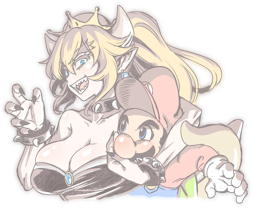 mario and bowsette (mario and 1 more) drawn by minami_juujisei