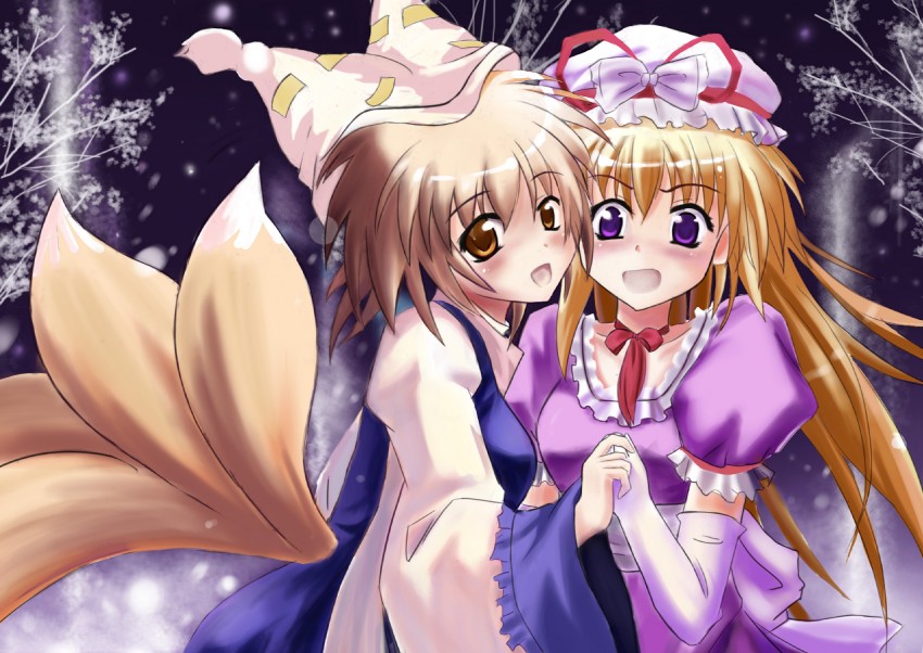 yakumo yukari and yakumo ran (touhou) drawn by hamachi_hazuki