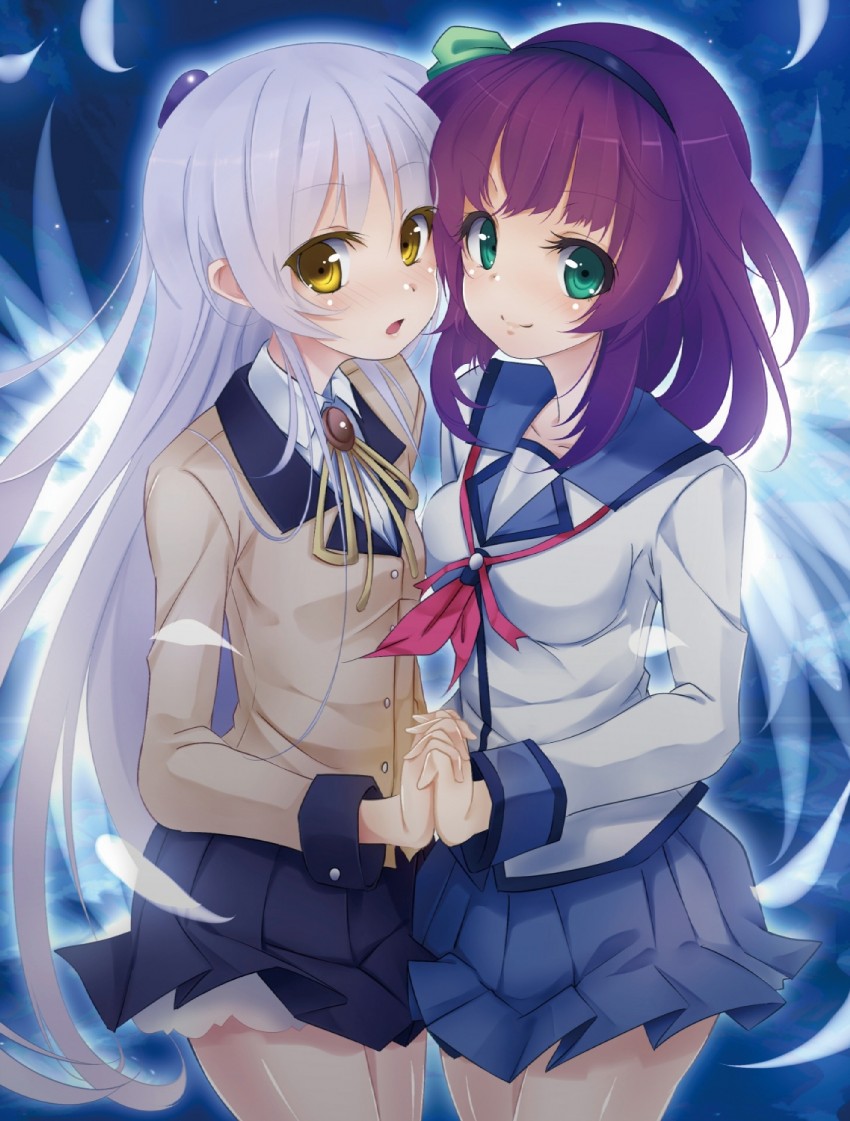 tachibana kanade and nakamura yuri (angel beats!) drawn by kujou_ichiso