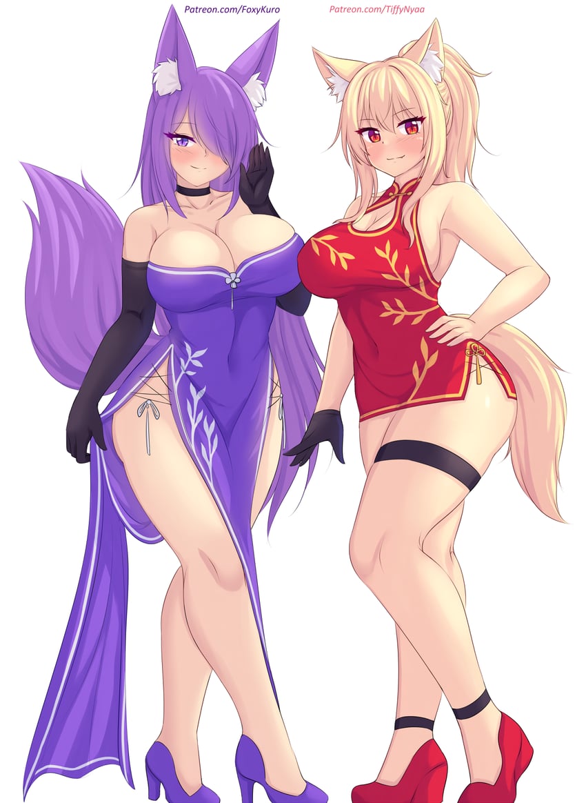tiffy and kurona reole (original) drawn by foxykuro and nottytiffy