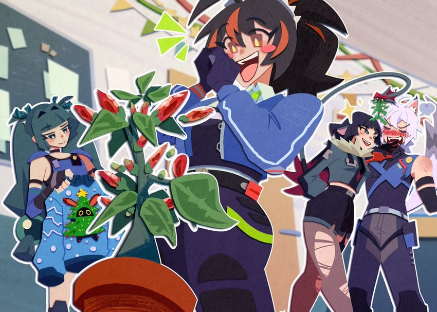 jane doe, zhu yuan, qingyi, and seth lowell (zenless zone zero) drawn by g_ureii