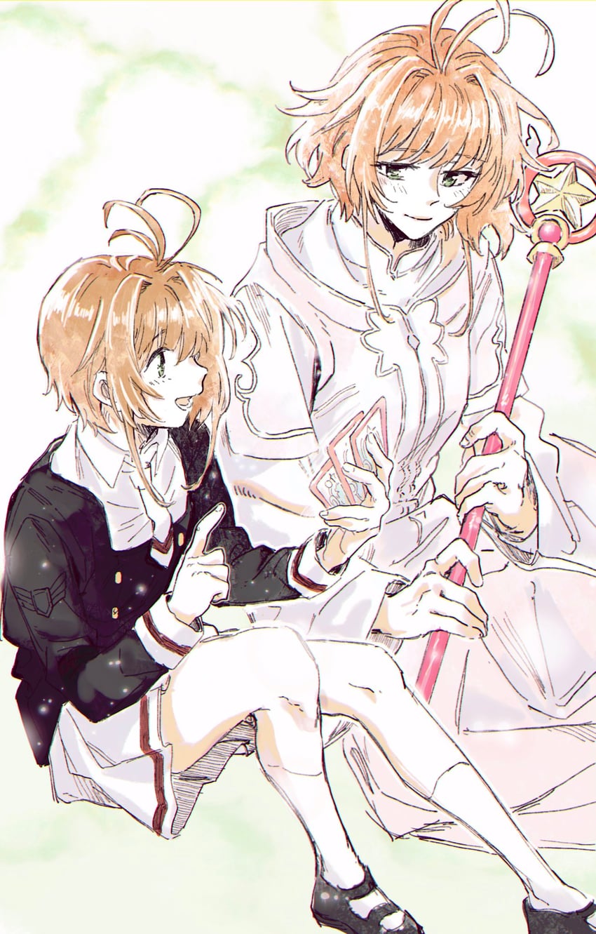 kinomoto sakura and sakura hime (cardcaptor sakura and 1 more) drawn by koyomania