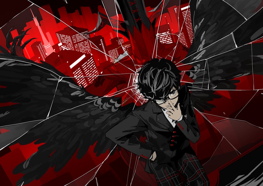 amamiya ren and arsene (persona and 1 more) drawn by glaw
