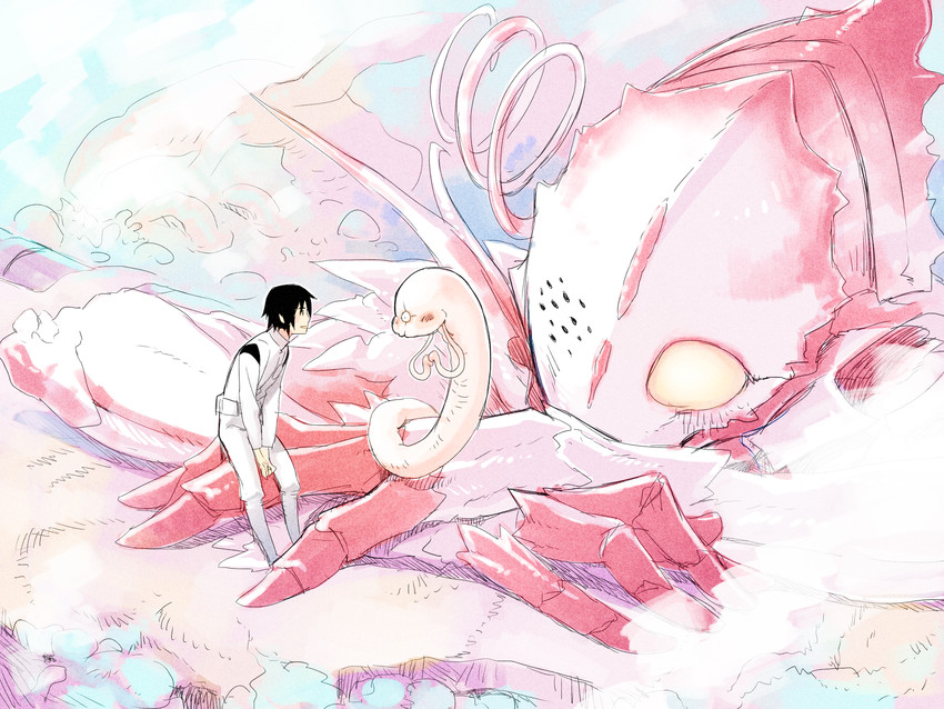 shiraui tsumugi and tanikaze nagate (sidonia no kishi) drawn by buriki_neko