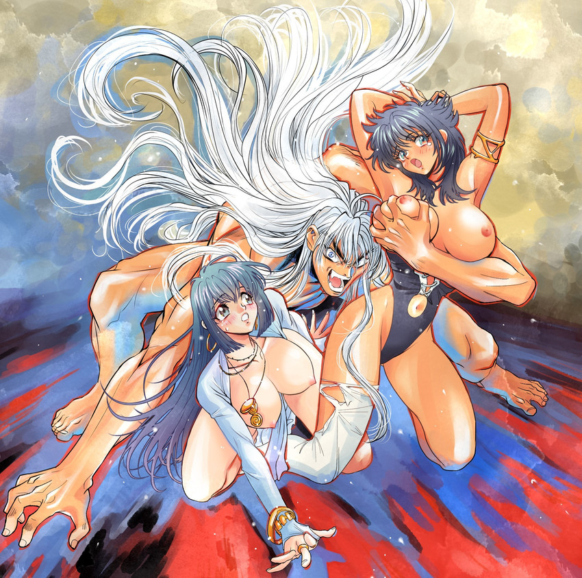 dark schneider, kai harn, and sheila tel metallicana (bastard!!) drawn by hagiwara_kazushi