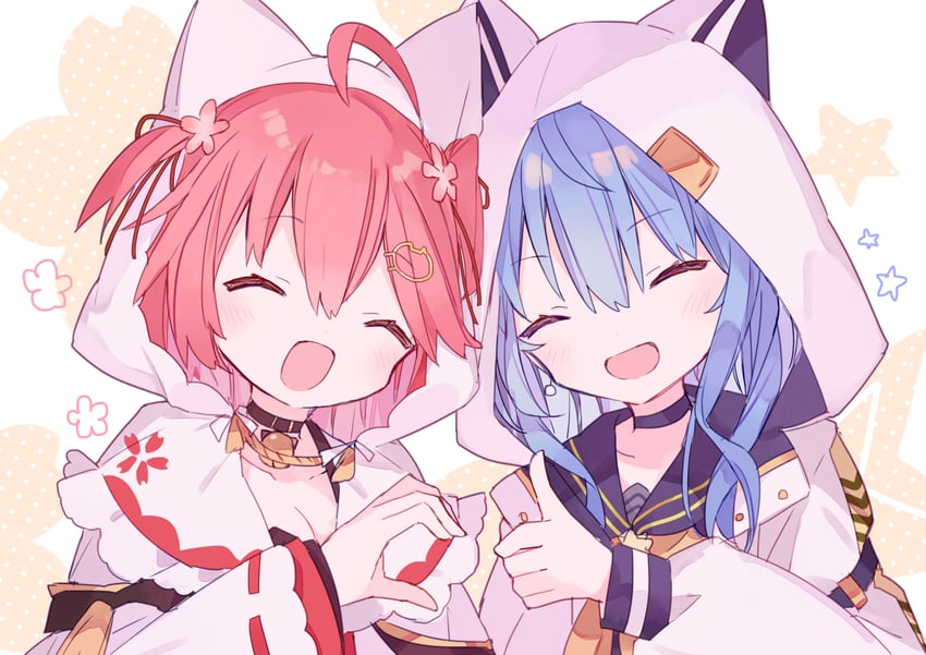hoshimachi suisei and sakura miko (hololive) drawn by mizumizu_(phoenix)