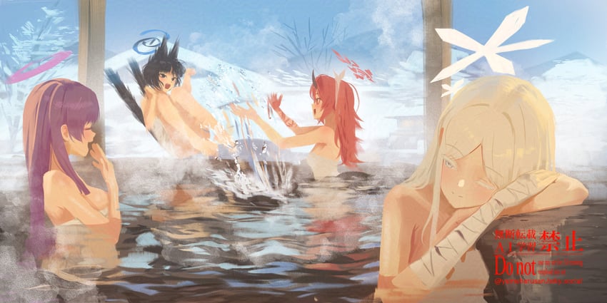 kikyou, yukari, renge, and nagusa (blue archive) drawn by yamaharu_(xxzf7284)