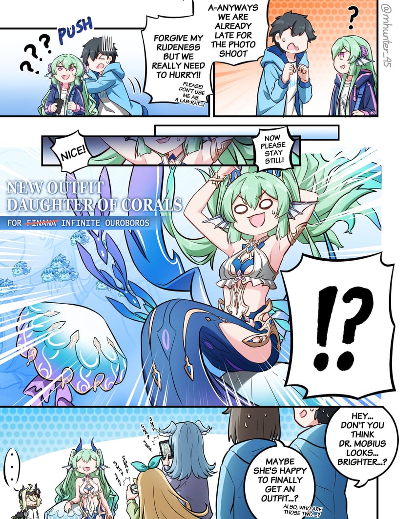 elira pendora, pomu rainpuff, finana ryugu, klein, and mobius (honkai and 3 more) drawn by mhunter_45