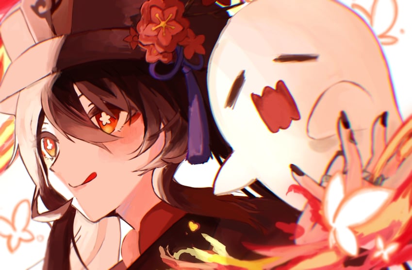 hu tao and boo tao (genshin impact) drawn by utakata_mi_riku