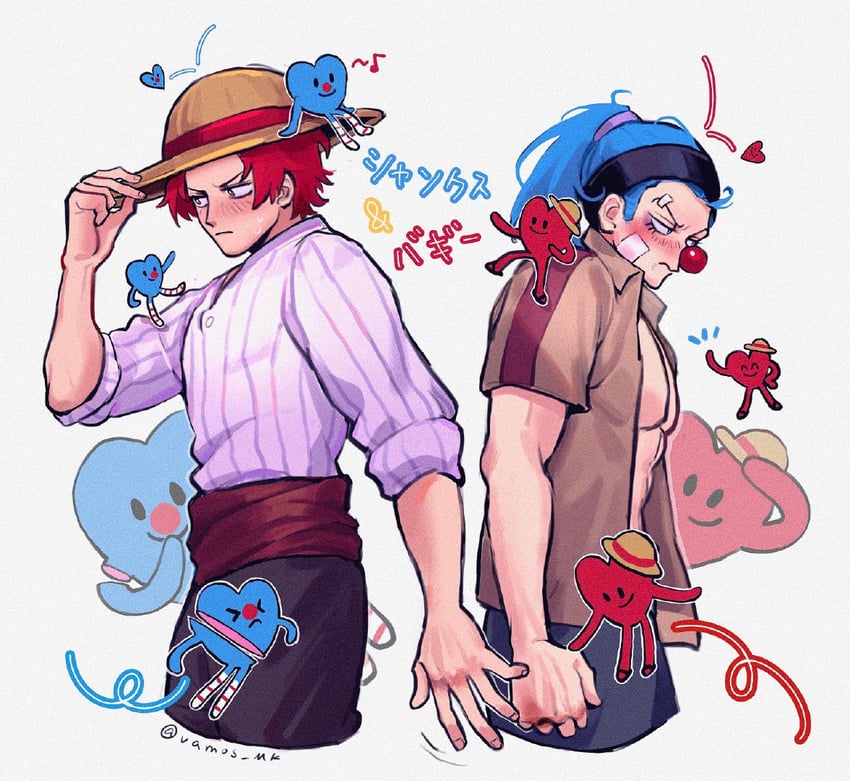 shanks and buggy the clown (one piece) drawn by vamos_mk