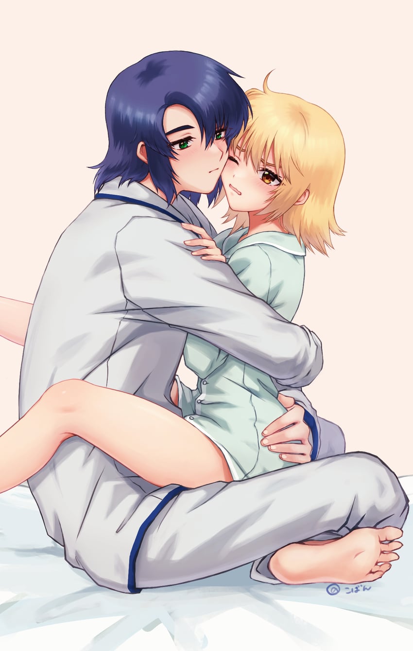 cagalli yula athha and athrun zala (gundam and 1 more) drawn by koban_(zouwqprlfvilaod)