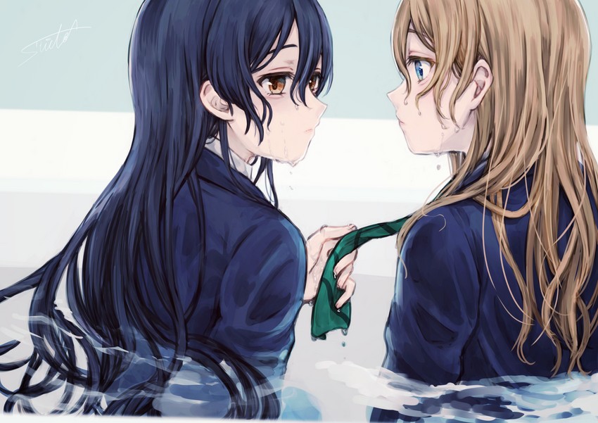 sonoda umi and ayase eli (love live! and 1 more) drawn by suito