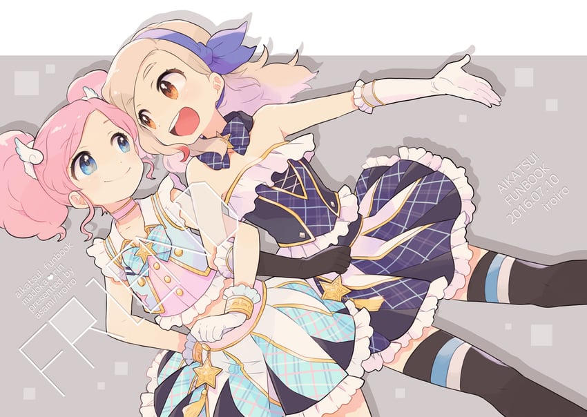 amahane madoka and kurosawa rin (aikatsu!) drawn by asami_(highway)