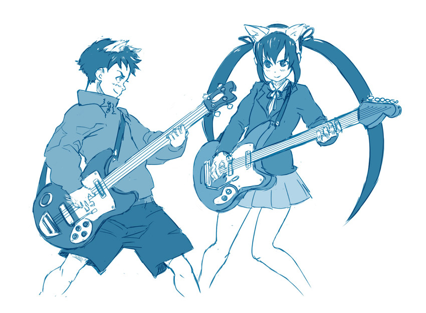 nakano azusa and nandaba naota (k-on! and 1 more) drawn by drawfag