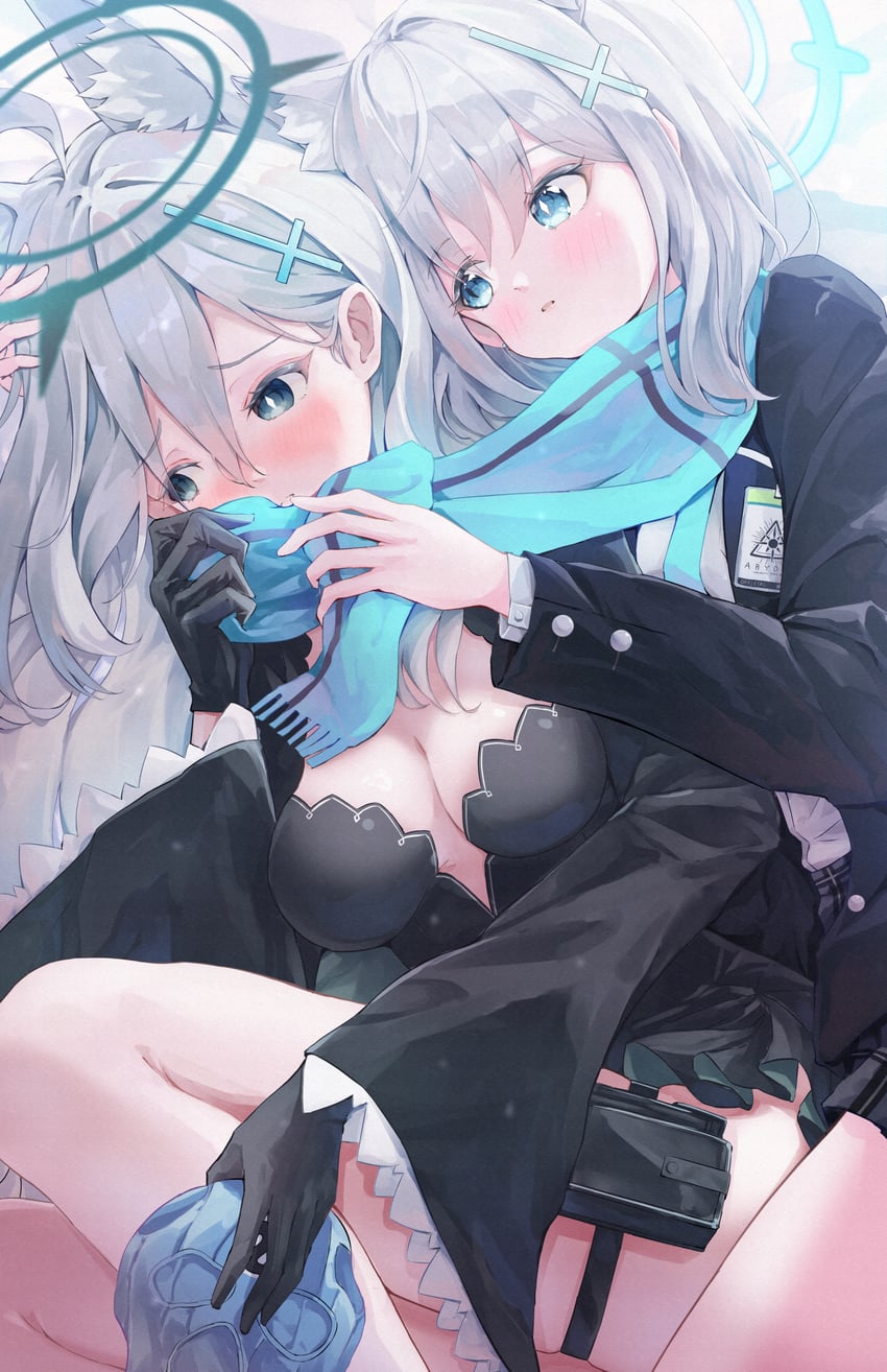 shiroko and shiroko terror (blue archive) drawn by re_inverse