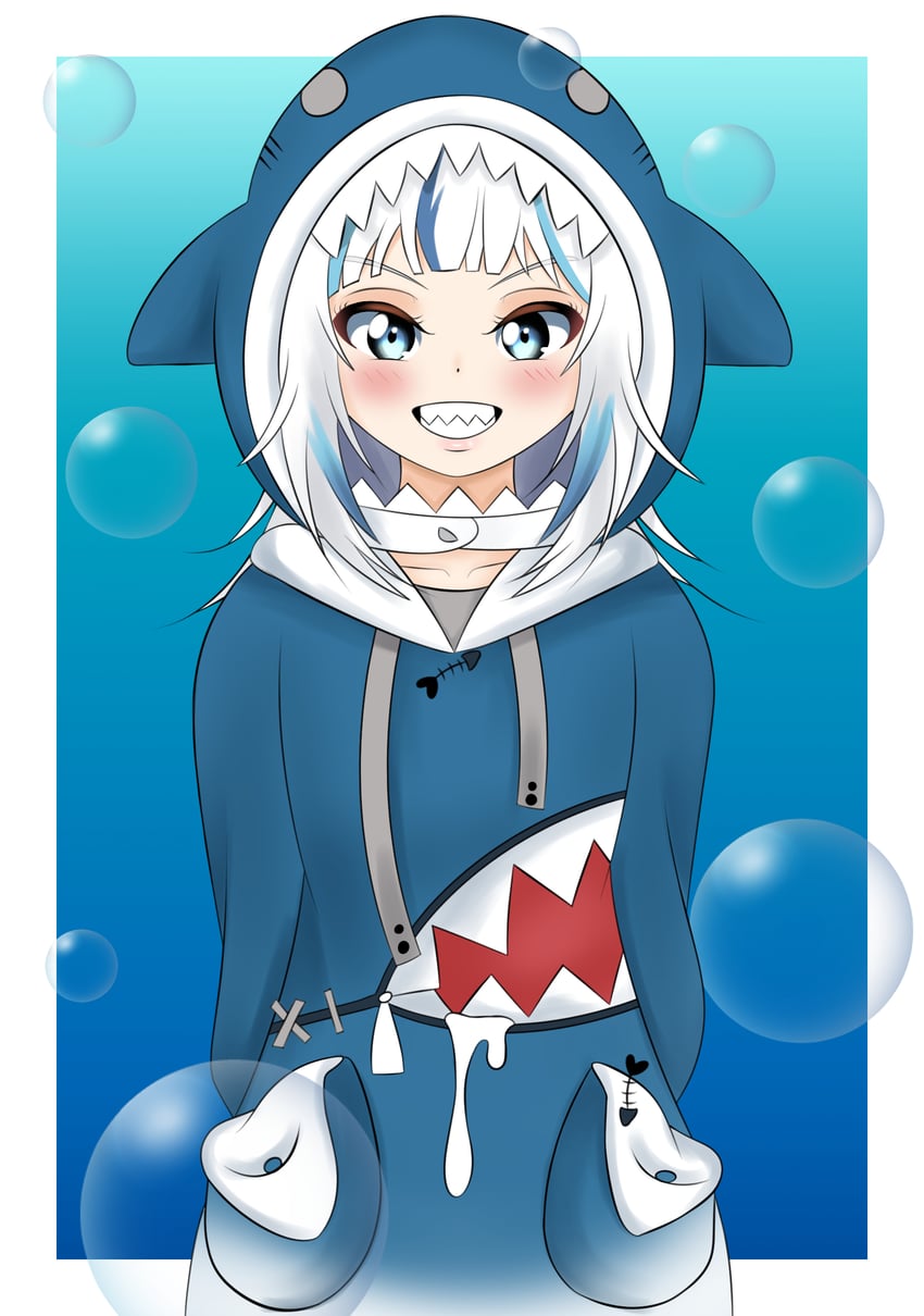 gawr gura (hololive and 1 more) drawn by ecchimango