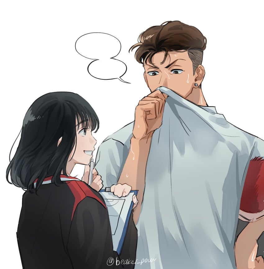 miyagi ryouta and akagi haruko (slam dunk) drawn by beaker_pour