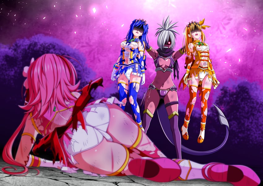 utsugi chisaki, clover rose, shimono aoi, clover cobalt, tendou erika, and 2 more (original and 1 more) drawn by koeda0111