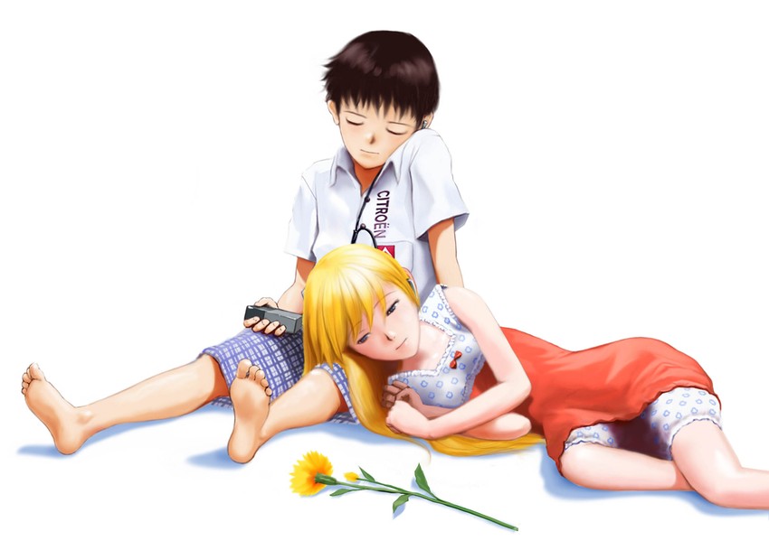 souryuu asuka langley and ikari shinji (neon genesis evangelion) drawn by gekkou583