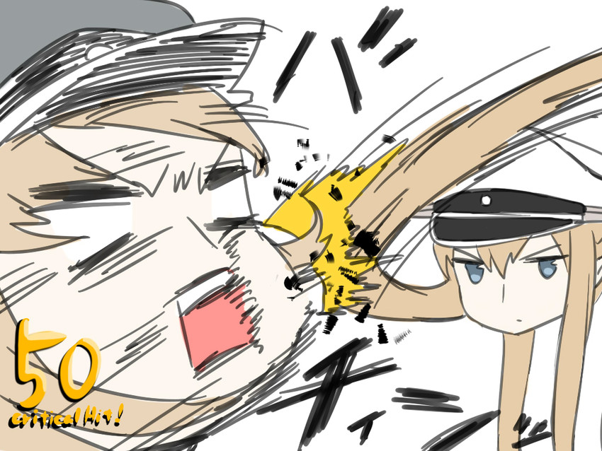 bismarck and graf zeppelin (kantai collection) drawn by blew_andwhite