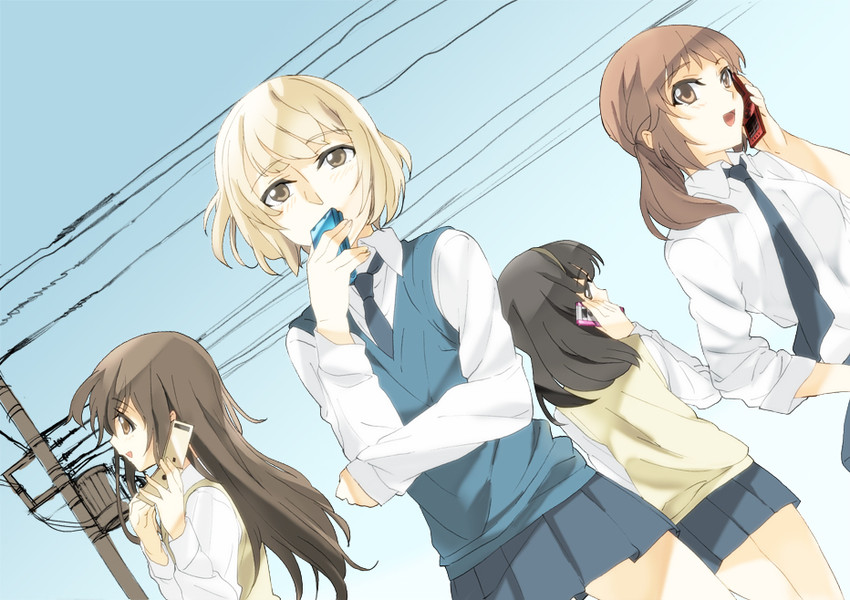 oomuro nadeshiko, miwa ai, yaeno miho, and sonokawa megumi (yuruyuri and 1 more) drawn by hareta