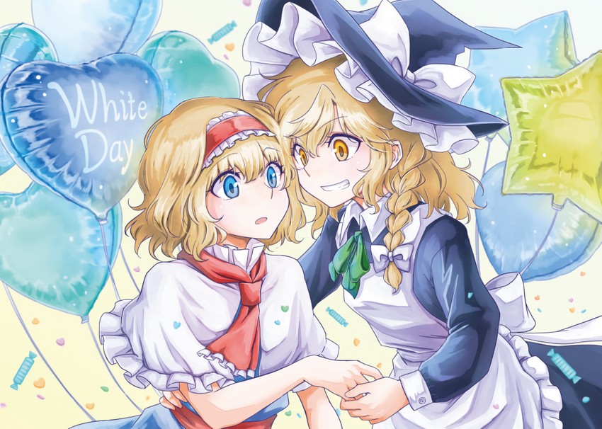 kirisame marisa and alice margatroid (touhou) drawn by nip_to_chip