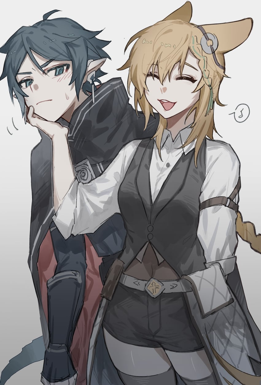 kroos, kroos the keen glint, and zuo le (arknights) drawn by yezhicha30815