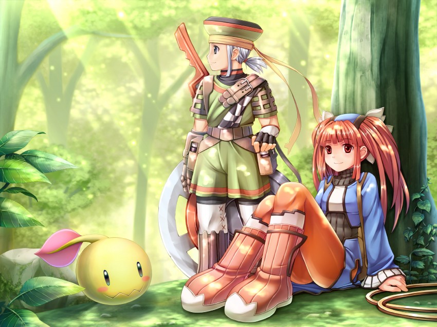 mint, rue, and pollywog (dewprism) drawn by namaru_(summer_dandy)