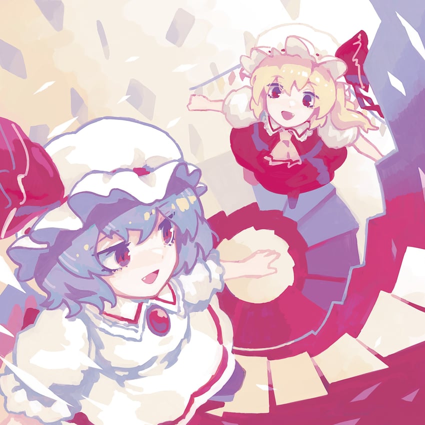 remilia scarlet and flandre scarlet (touhou) drawn by wasabisuke