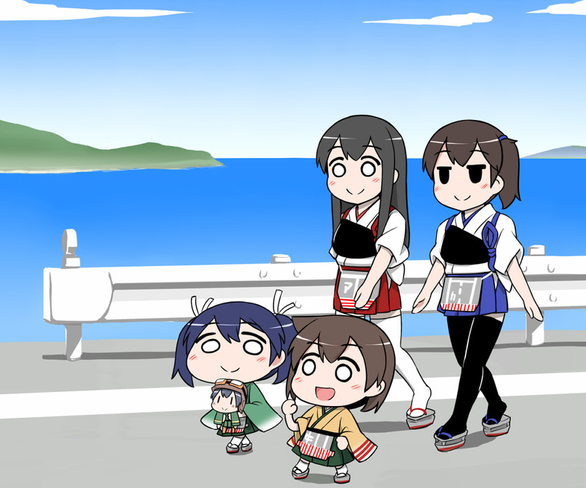 kaga, akagi, souryuu, hiryuu, fairy, and 1 more (kantai collection) drawn by shishigami_(sunagimo)