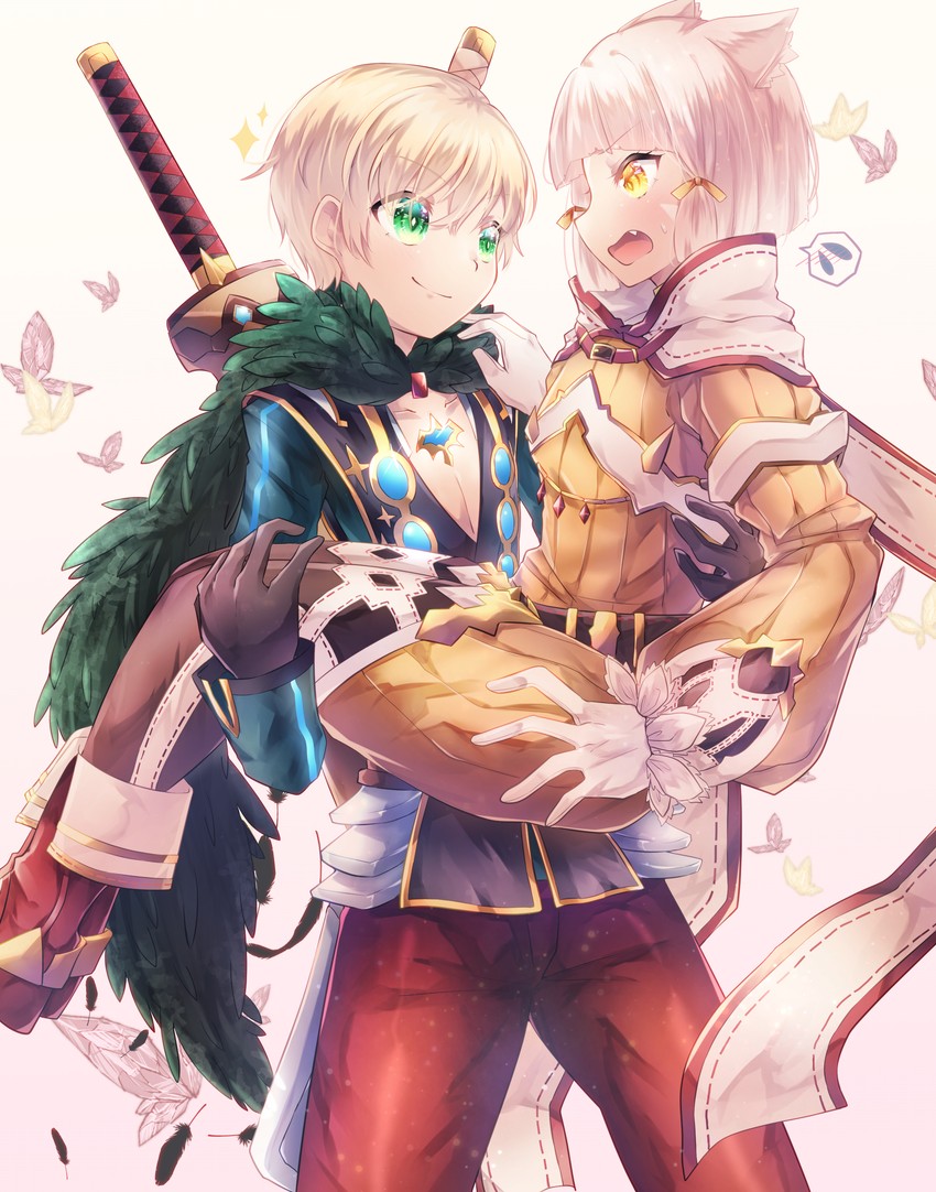 nia and corvin (xenoblade chronicles and 1 more) drawn by amanoru_mozuku