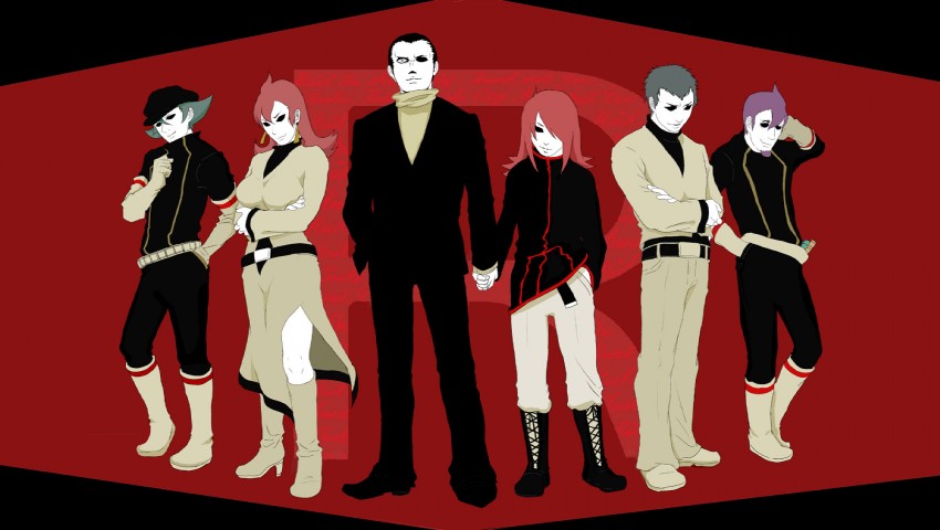 silver, giovanni, archer, proton, ariana, and 1 more (pokemon and 1 more) drawn by biliken
