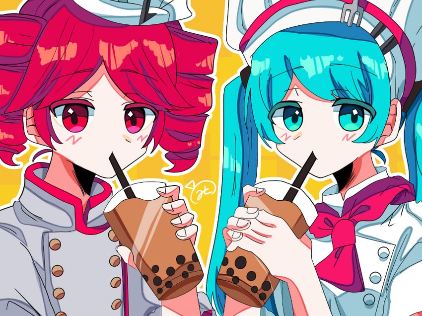 hatsune miku and kasane teto (vocaloid and 3 more) drawn by kanazuchio