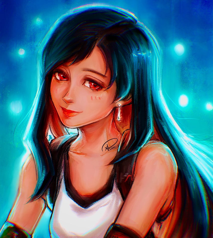 tifa lockhart (final fantasy and 2 more) drawn by kuroiitulip